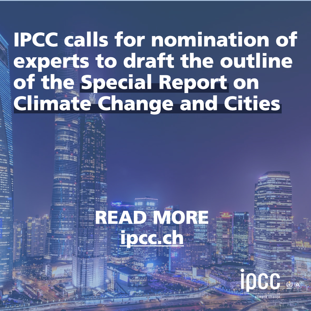 📣 Call for experts #IPCC is calling member governments and observer organizations to nominate experts to draft the outline for the Special Report on Climate Change and Cities. The deadline to submit nominations is Friday, 17 November 2023. 🔗 bit.ly/NCities