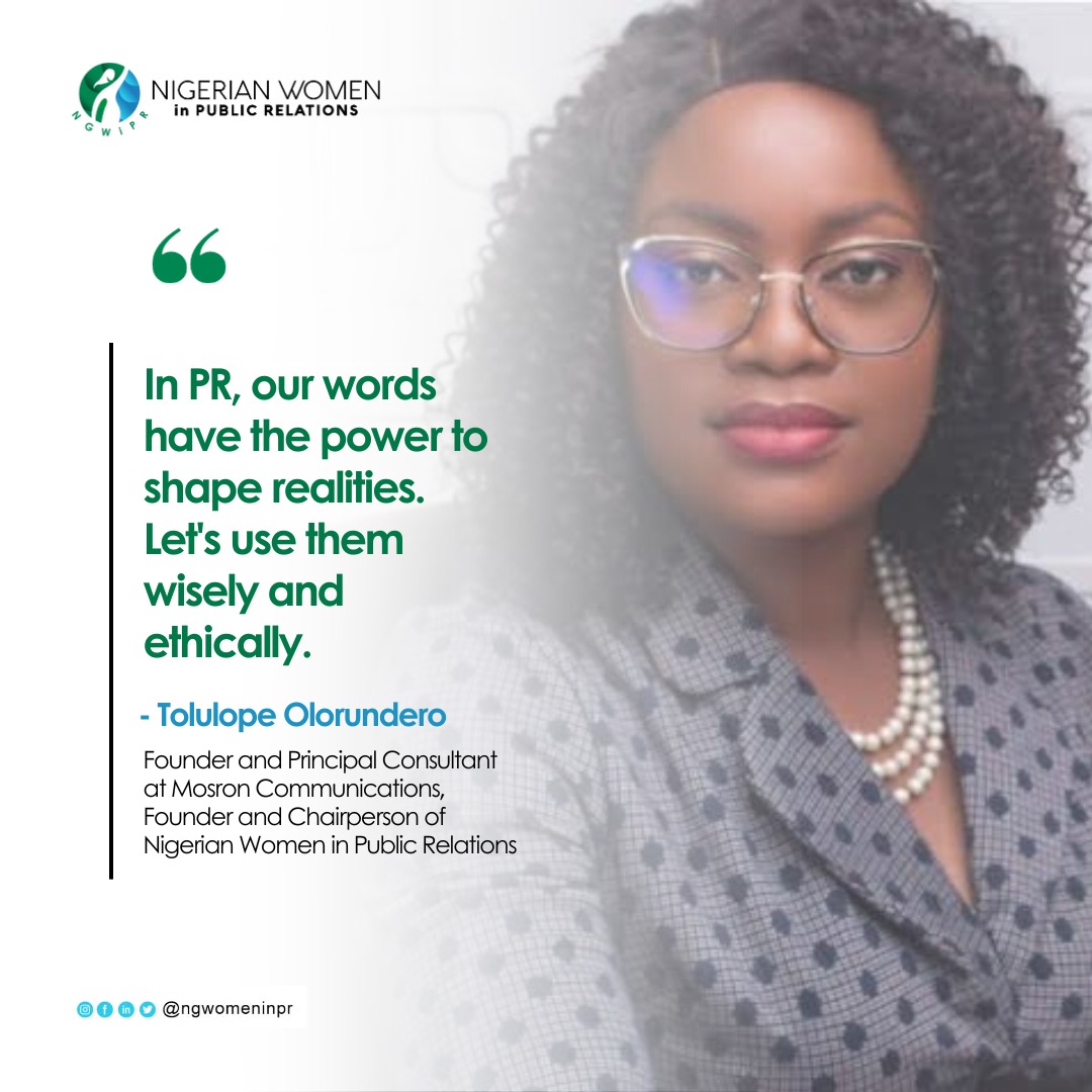NGWomeninPR's tweet image. Together, we'll master the art of communication, weaving trust and credibility into the fabric of our profession. It's not just a choice; it's our duty. 

#NGWomeninPR #PRWisdom  #PRauthenticity #prprofessionals