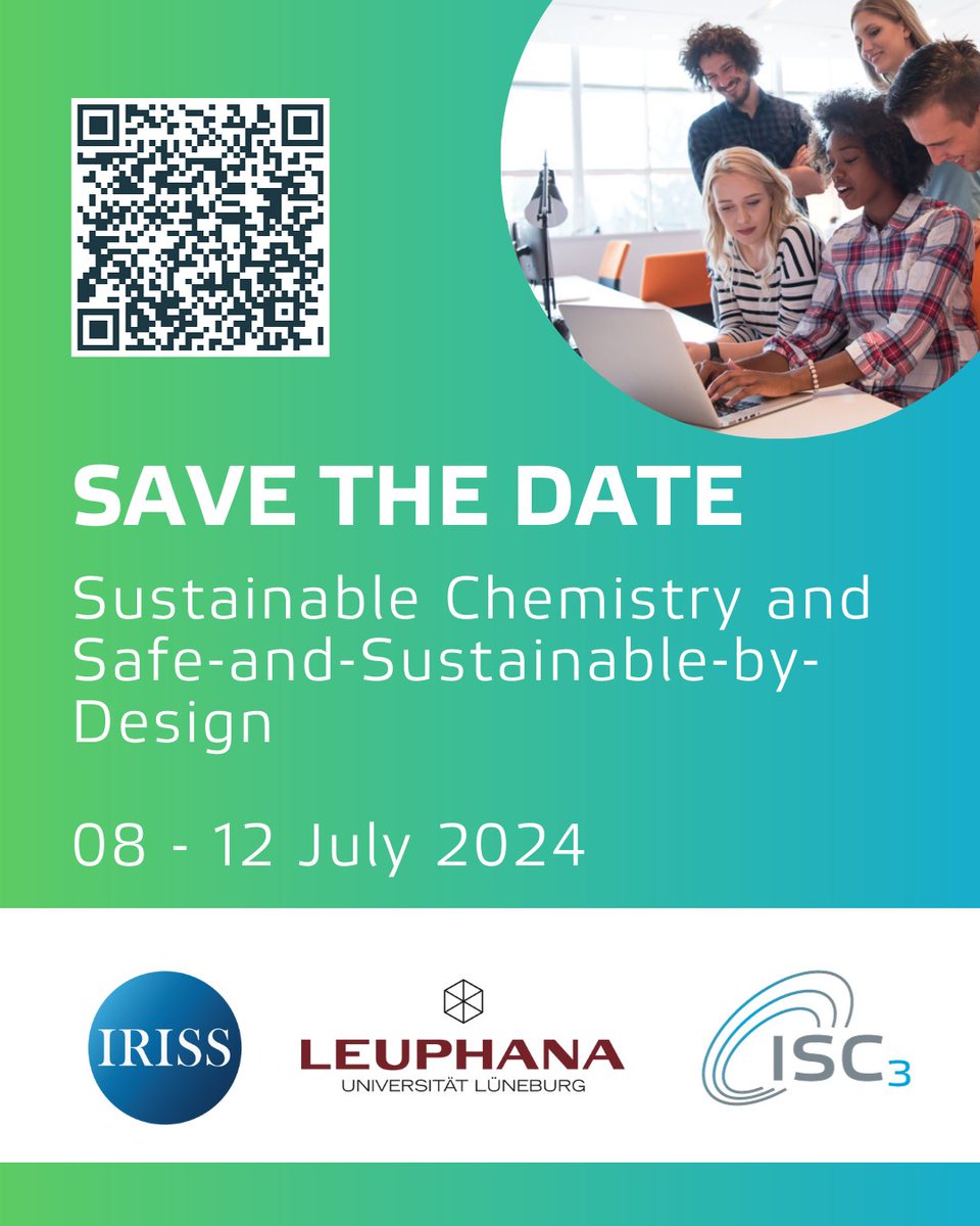 Join the 10th edition of our Summer School on #SustainableChemistry focusing on Safe-and-Sustainable-by-Design on <a href="/leuphana/">Leuphana</a> University Campus from 8 – 12 July 2024. Apply for travel grants by 31 December 2023!

leuphana.de/en/institutes/…

#ssbd