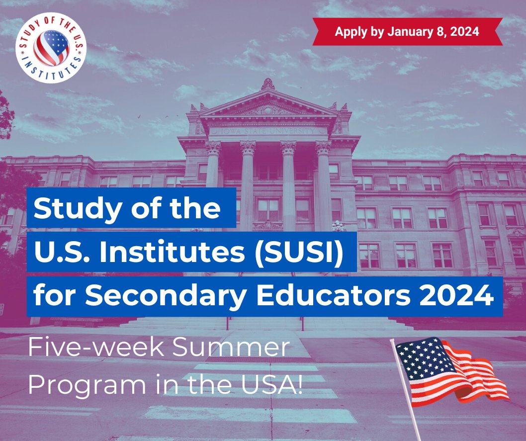 Are you a Belgian secondary school teacher looking to update or enhance your educational materials with a unique U.S. focus? Then apply for the 2024 SUSI for Secondary Educators Program in the U.S.! Learn more here fulbright.be/awards/grants-…