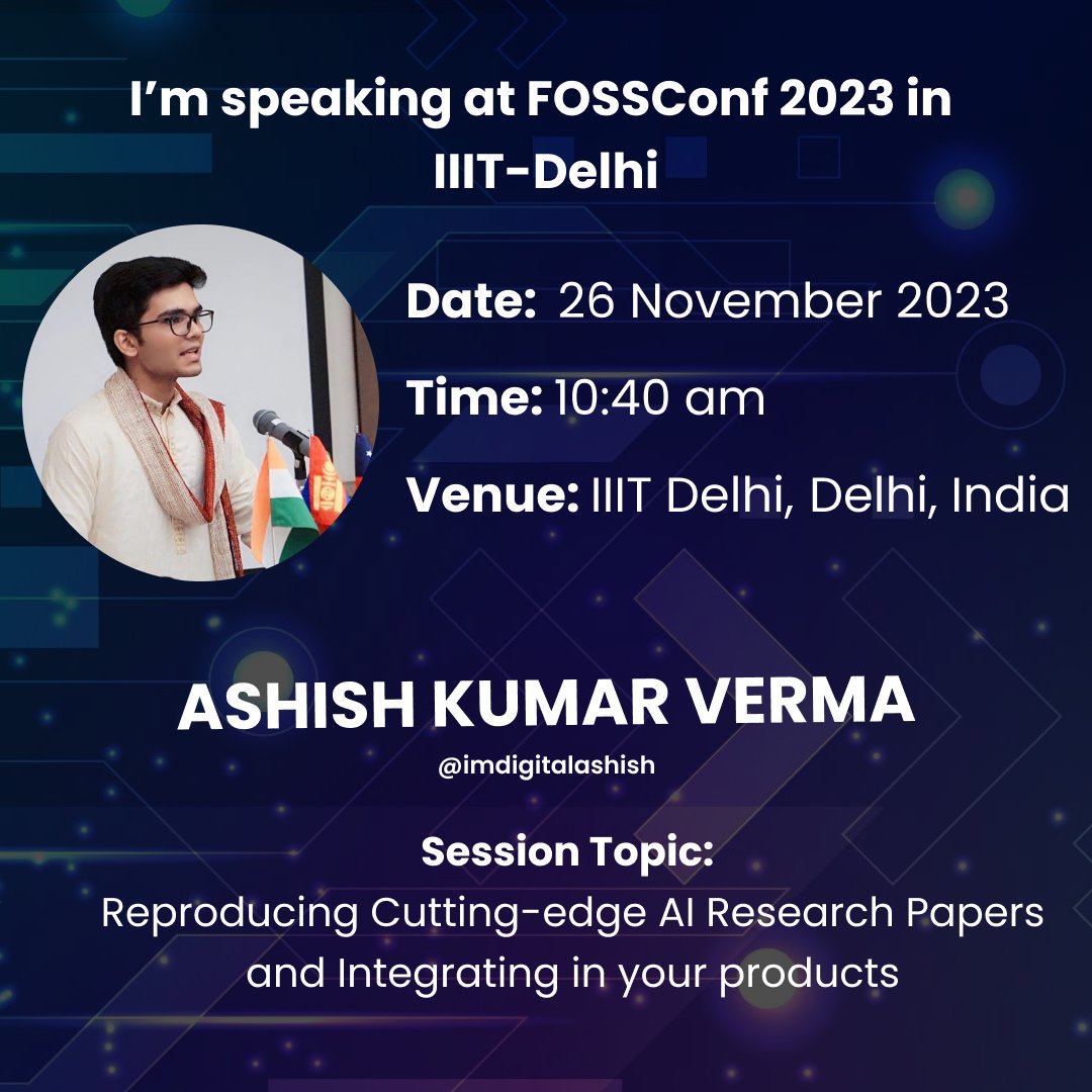 imdigitalashish's tweet image. Let's Free AI Behind the bars of API's and make it accessible to everyone as an #opensourcecommunity 🎉🍀🎊
@fosscuk #FOSSConf23