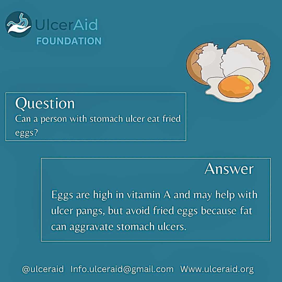 ulceraid's tweet photo. Good morning Ulcer and Gastritis Combatants! 

Can a person with stomach ulcer and gastritis eat fried eggs? Lets find out in the flyer below 👇🏽 https://t.co/4NdVMdmlkt