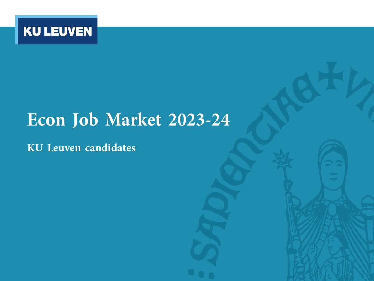 We are thrilled to present this year's @KU_Leuven #EconJobMarket candidates. 📢 You can access their complete profiles by visiting feb.kuleuven.be/jobmarket. Stay tuned as we delve into the individual candidates in the coming days. #EconTwitter