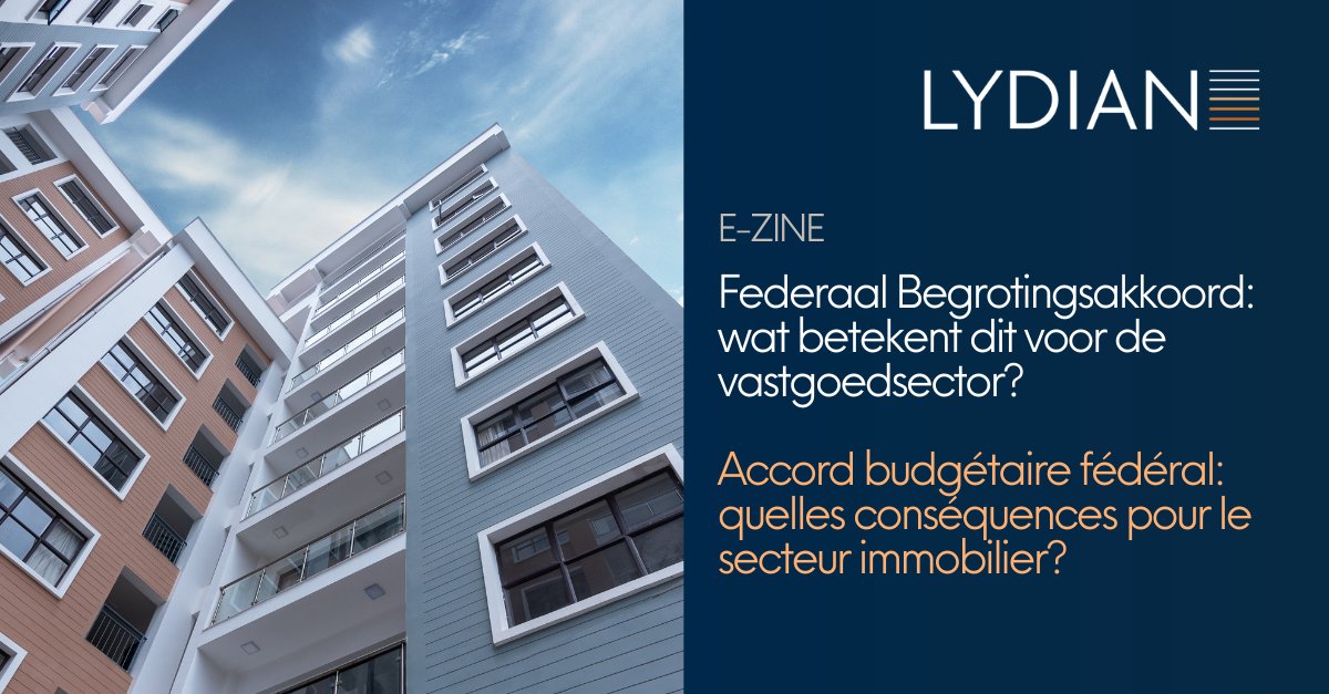 Op 9 oktober 2023 sloot de federale regering een begrotingsakkoord af (het Begrotingsakkoord), met een aantal maatregelen die een belangrijke impact op de vastgoedsector hebben. 

👉 Lees hier: lnkd.in/eUG_c2r9

 #Lydian #vastgoed #realestate #begrotingsakkoord