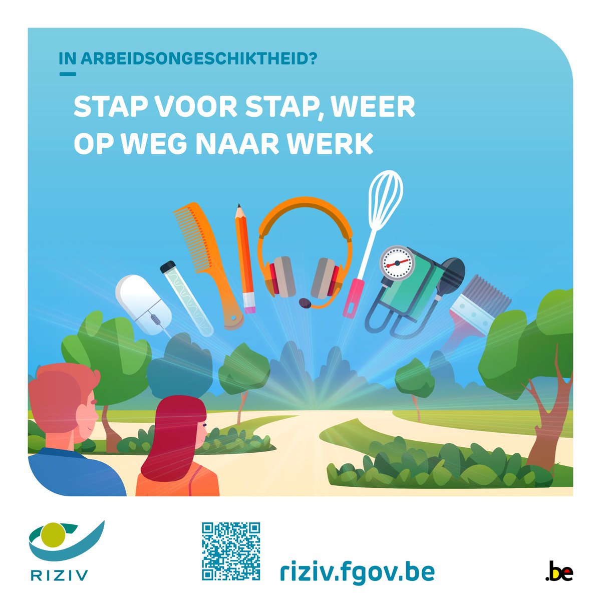 Bent u in arbeidsongeschiktheid en wilt u opnieuw aan de slag? Vind de weg die het best bij uw situatie past met de hulp van onze partners: #ziekenfondsen <a href="/vdab_be/">VDAB</a> <a href="/ActirisBrussels/">Actiris</a> #preventieadviseur - #arbeidsarts 👉riziv.fgov.be/nl/themas/rein…