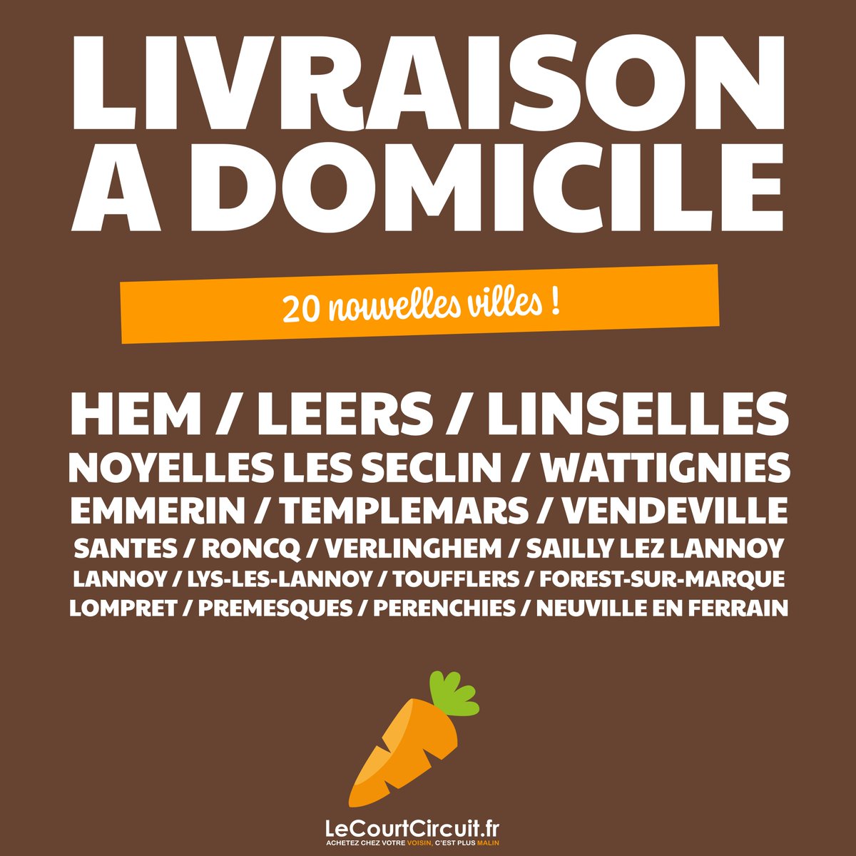 LeCourtCircuit.fr (@lecourtcircuit) on Twitter photo 🚴🚚VOS PRODUITS LOCAUX CHEZ VOUS : 20 nouvelles villes !
👉 Désormais, 55 villes de la Métropole Lilloise sont livrées de bons produits frais et savoureux de notre région. <a href="/MetropoleLille/">Métropole Européenne de Lille</a> #produitslocaux #local #livraison 🚴🚚VOS PRODUITS LOCAUX CHEZ VOUS : 20 nouvelles villes !
👉 Désormais, 55 villes de la Métropole Lilloise sont livrées de bons produits frais et savoureux de notre région. <a href="/MetropoleLille/">Métropole Européenne de Lille</a> #produitslocaux #local #livraison