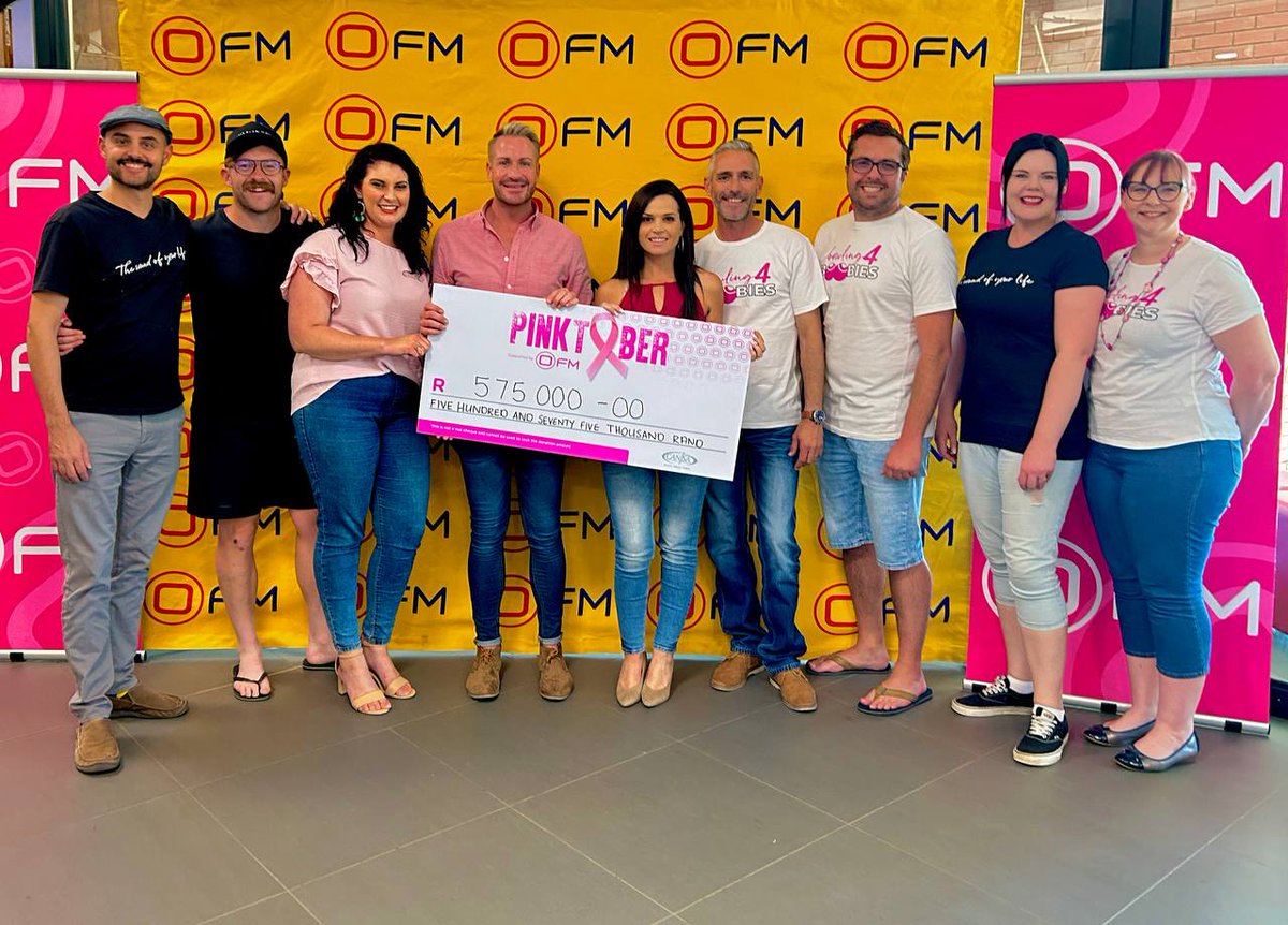 In a remarkable display of solidarity and generosity, OFM the Sound of Your Life, successfully raised a staggering R575 000 during its PinkTober campaign.

Read more: ow.ly/55Zw50Q6Sg4