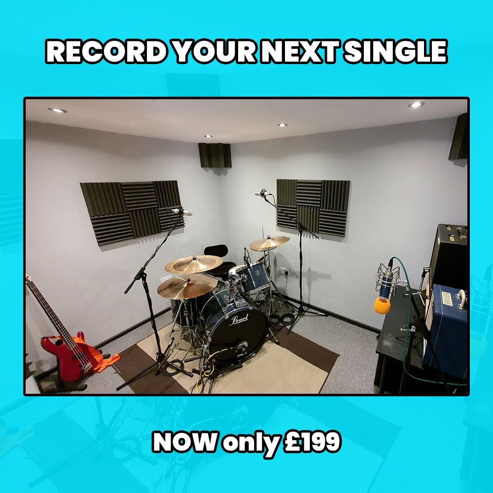 📢Record your next music single at Garage Studios and save £50!

🥁Now only £199 per song.

✔️This offer includes up to two days of studio recording, mixing and production, and mastering. 

❗Don't miss out, book now!