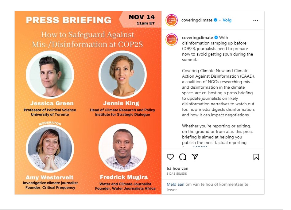 Fredrick Mugira (@mugira) on Twitter photo Please join us tomorrow Tuesday to learn how to safeguard against mis-/disinformation at COP28. Details are right here coveringclimatenow.org/event/how-to-s… <a href="/CoveringClimate/">Covering Climate Now 🦋 @coveringclimate.org</a> <a href="/COP26/">COP26</a> <a href="/IJNet/">IJNet</a> <a href="/StanleyConnect/">Stanley Center for Peace and Security</a> <a href="/earthjournalism/">Earth Journalism Network</a> <a href="/H2Ojournalists/">water journalists</a> <a href="/infoNILE/">InfoNile</a> Please join us tomorrow Tuesday to learn how to safeguard against mis-/disinformation at COP28. Details are right here coveringclimatenow.org/event/how-to-s… <a href="/CoveringClimate/">Covering Climate Now 🦋 @coveringclimate.org</a> <a href="/COP26/">COP26</a> <a href="/IJNet/">IJNet</a> <a href="/StanleyConnect/">Stanley Center for Peace and Security</a> <a href="/earthjournalism/">Earth Journalism Network</a> <a href="/H2Ojournalists/">water journalists</a> <a href="/infoNILE/">InfoNile</a>