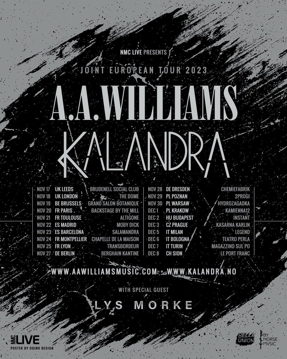 KALANDRA (@kalandramusic) on Twitter photo We’re going on tour this week around UK/Europe together with <a href="/aawilliamsmusic/">A.A. Williams</a>! 🎶
See you soon? 🖤 We’re going on tour this week around UK/Europe together with <a href="/aawilliamsmusic/">A.A. Williams</a>! 🎶
See you soon? 🖤