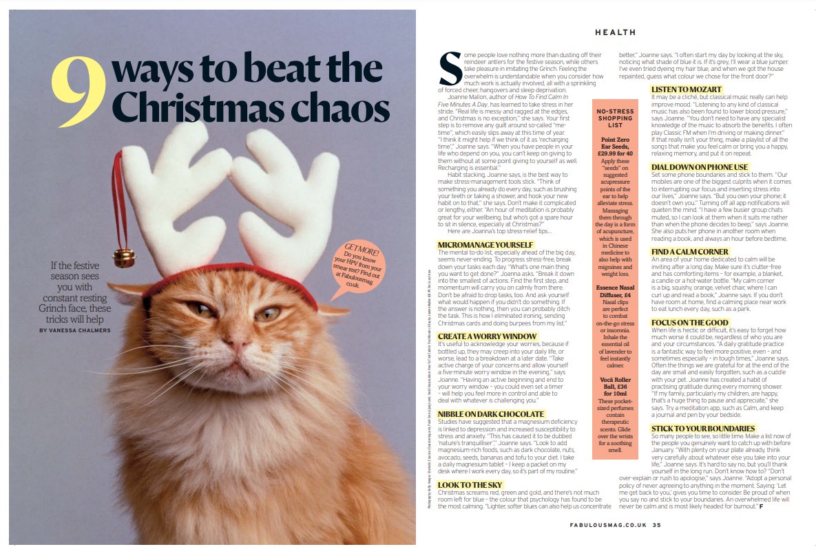 Really enjoy the image that was picked for my feature in <a href="/Fabulousmag/">Fabulous</a> yesterday - <a href="/joannemallon/">Joanne Mallon</a> gives her tips on finding five minutes of calm during party season: thesun.co.uk/money/24653098…