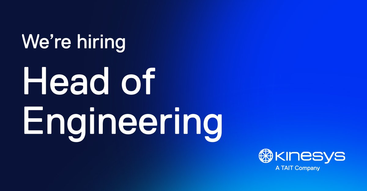 We're looking for an ambitious Head of Engineering to join our team. You’ll be leading, inspiring, and developing the engineering team, dedicated to raising the bar and maintaining quality and innovation. More: boards.greenhouse.io/taittowers/job… #KinesysInControl #MomentsThatMovePeople