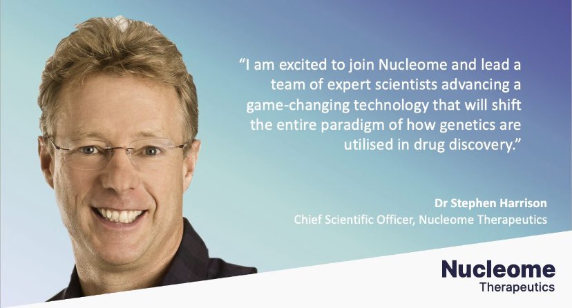 We are excited to welcome Dr. Stephen Harrison to Nucleome Therapeutics as our Chief Scientific Officer, bringing 30 years of drug discovery and development expertise as the Company continues to build a portfolio of first-in-class targets. lnkd.in/e5rjdgkH