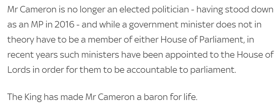 Louis_Allday's tweet photo. The wonders of British "democracy": the King has made the unelected politician, now the Foreign secretary, a "baron for life". https://t.co/gDd7Z7oEpu