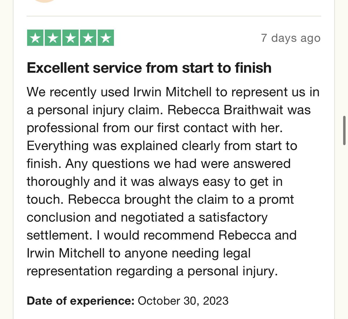 Some more fabulous 5* reviews for the team over recent weeks!⭐️  #siresolve #seriousinjury #irwinmitchell Congrats to Lianne, Laura, Natalie, Rebecca, Eleanor and Milly #dreamteam