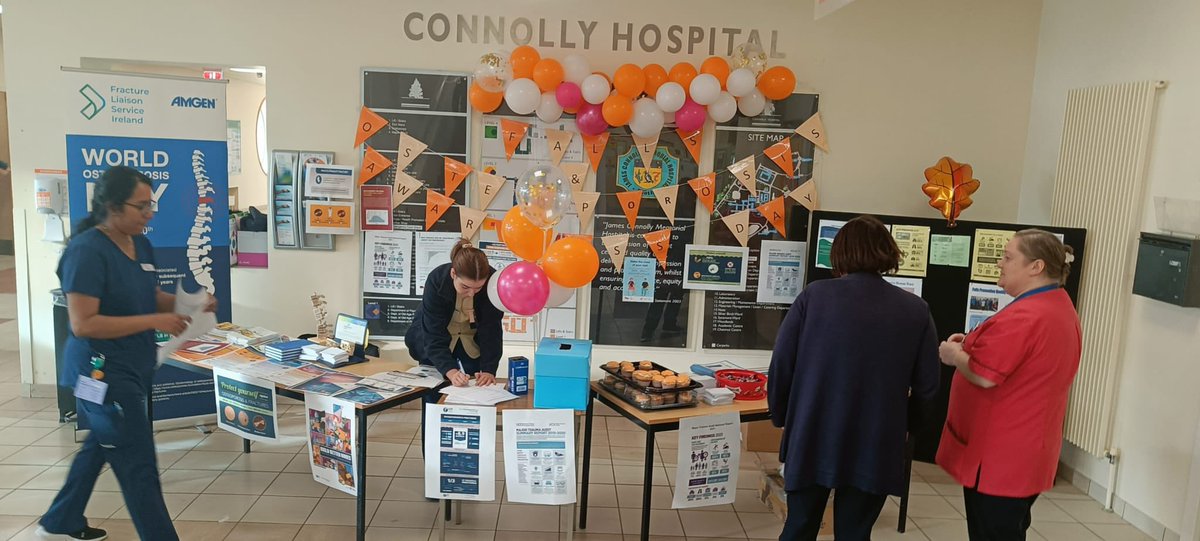 Falls Coordinator Jennifer Nugent & Fracture Liaison cANP Devi Mohan spreading awareness & knowledge sharing for Connolly Hospitals Falls & Osteoporosis Awareness Day #fallsprevention #osteoporosis #awareness @ConnollyNursing