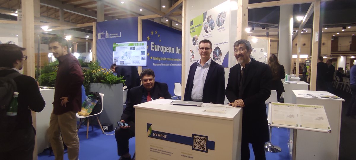 The @REA_research participated in @Ecomondo, the circular economy trade fair, where the Nymphe project was prominently featured at the European Commission stand with @ZanaroliGiulio, @NicolasKalogera and @CorviniPhilippe leading the way🌐 @EUgreenresearch #bioremediation