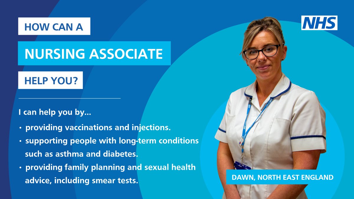 #MeetYourGPTeam👋

Nursing Associates are just one of many roles within your General Practice team.

They work with healthcare support workers and registered nurses to deliver care for patients and the public. 

➡️england.nhs.uk/north-east-yor…