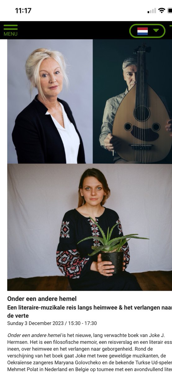 Joke Hermsen (@jokehermsen) on Twitter photo Boek nu uw kaarten voor onze literair-muzikale voorstelling over heimwee & het verlangen naar de verte op zondagmiddag 3/12 in Theater de Liefde Haarlem. Met de Oekraïense zangeres Maryana Golovchenko en Ud speler Mehmet Polat <a href="/prometheusbb/">Uitgeverij Prometheus</a> <a href="/ZijSpreekt/">ZijSpreekt</a>
stichtingtheaterdeliefde.stager.co/web/tickets Boek nu uw kaarten voor onze literair-muzikale voorstelling over heimwee & het verlangen naar de verte op zondagmiddag 3/12 in Theater de Liefde Haarlem. Met de Oekraïense zangeres Maryana Golovchenko en Ud speler Mehmet Polat <a href="/prometheusbb/">Uitgeverij Prometheus</a> <a href="/ZijSpreekt/">ZijSpreekt</a>
stichtingtheaterdeliefde.stager.co/web/tickets