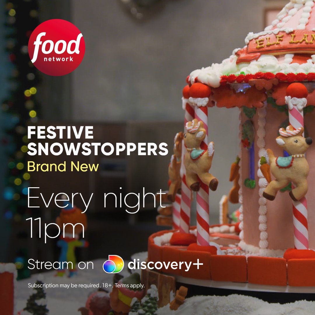 You don't want to miss-tletoe it! 🎄 #FestiveSnowstoppers continues every night at 11pm on Food Network. #Novembermas