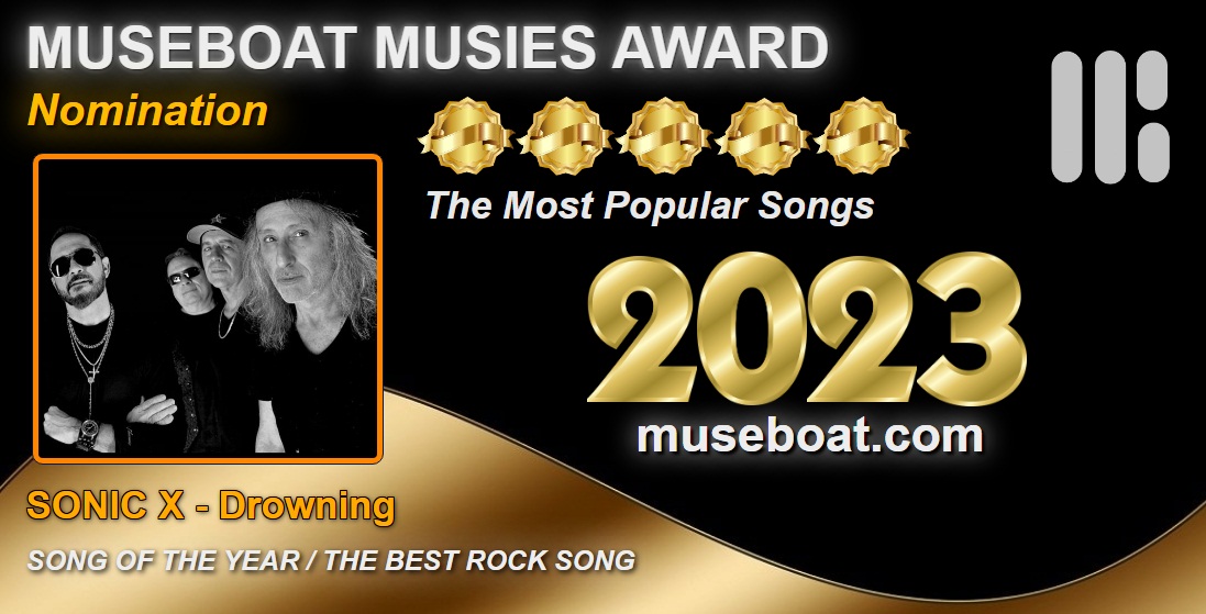 #RT Museboat Live at shorturl.at/ehCEP presents Museboat Musies Award 2023 NEW nomination: SONIC X - Drowning @SonicXBand Vote for this song at shorturl.at/acsuV and join us in the chatroom TODAY 11/13/23 at shorturl.at/kBJ01 @ArtistRTweeters