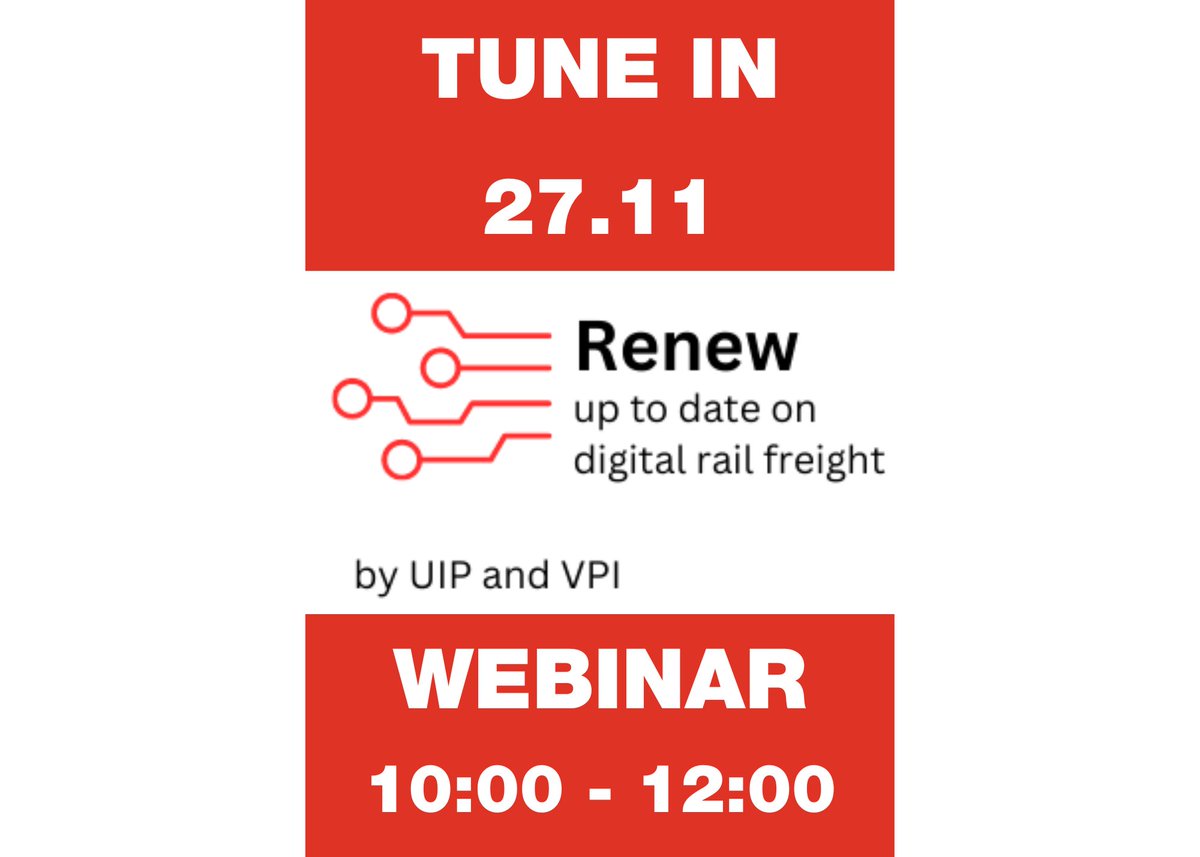 🤔 Have you registered for “Renew”?
 
 🤝 This webinar series brings you ‘up to date with digital rail freight’!

👀Curious? Sign up here 👉 vpihamburg.de/en/events/rene…