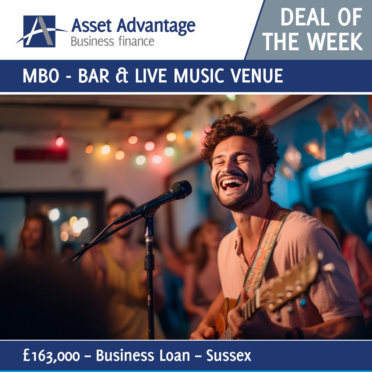 Asset Advantage (@asset_advantage) on Twitter photo ☑ Deal of the week ☑ £163,000 Business Loan to Bar, Food and Live Music Venue
Thank you to Mike Vine from <a href="/ukafs/">Asset Finance Solutions (UK) Ltd</a> for working with us on this deal.
#dealoftheweek ☑ Deal of the week ☑ £163,000 Business Loan to Bar, Food and Live Music Venue
Thank you to Mike Vine from <a href="/ukafs/">Asset Finance Solutions (UK) Ltd</a> for working with us on this deal.
#dealoftheweek