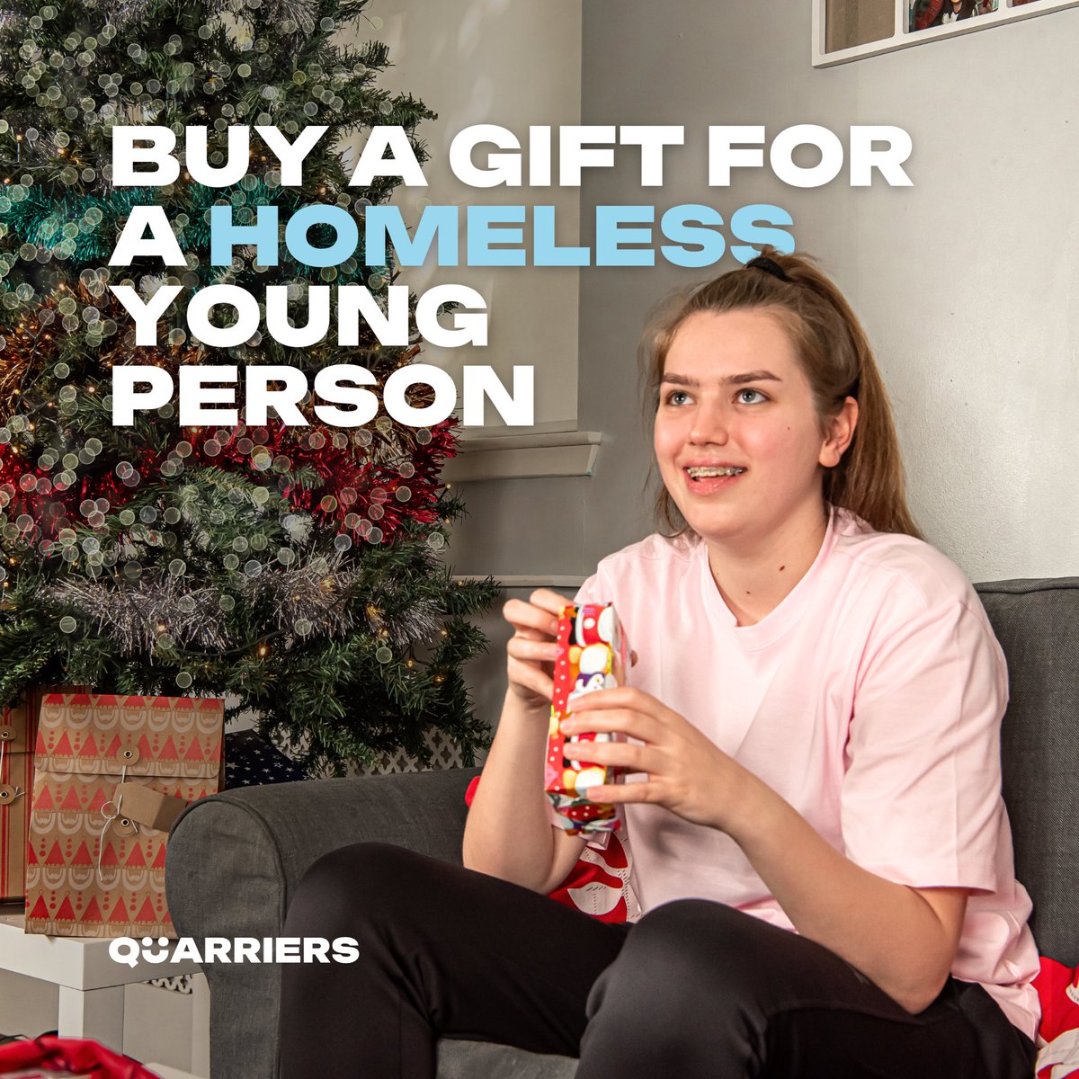 Will you help a young person who is homeless this Christmas?   At Quarriers, we will support hundreds of young people who are homeless or are at risk of homelessness this Christmas.   Donate to our Chirstmas Gift Appeal today – quarriers.org.uk/gift/