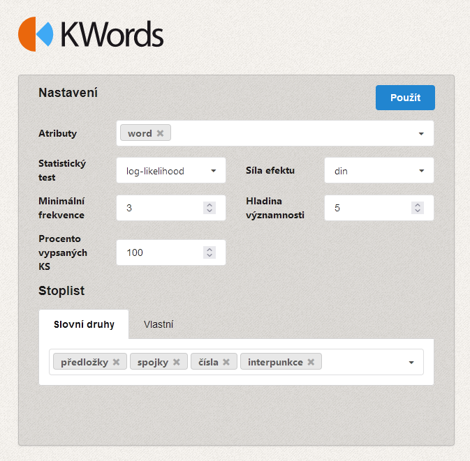 Korpus_cz's tweet photo. We have just released a new version of the KWords app (https://t.co/iIE80bMfpQ), which can analyse texts from 35+ languages, find prominent word forms/lemmas, and has a new function for keymorph analysis. All this using our parallel corpus InterCorp. https://t.co/igEgc6lQB6