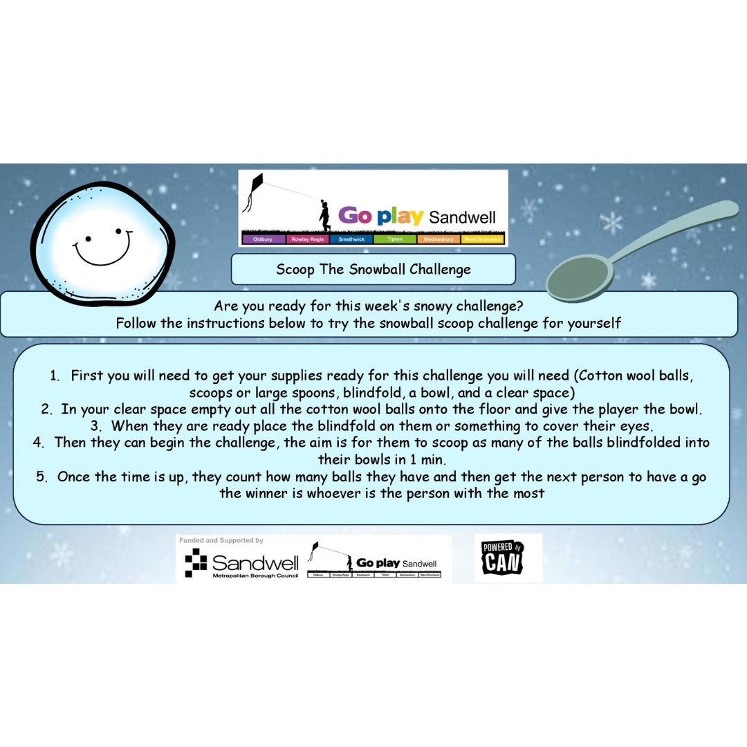 This week’s challenge will get you ready for some winter fun, check out the challenge card to take on the snowball scoop challenge for yourself.

#gpschallenge
#goplaysandwell
#activitiesforkids
#playathome