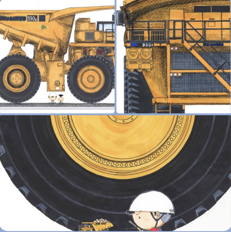suikataro0930's tweet photo. #ぼくはダンプのうんてんしゅ
#ダンプ
#絵本
#児童書
#930E
#KOMATSU
#こまつの杜

「ぼくはダンプのうんてんしゅ」は、
こまつの杜にあるダンプ、930Eをモデルにしています。

世界で活躍している大きな大きなダンプです。

同じアングルで載せてみました。(^^)

よろしくお願いします。(o^^o)

■直販サイト販売ページ（送料無料）
https://t.co/qH39ffvkZ1

■Amazon販売ページ（送料400円）
https://t.co/QGSNUSyMQb