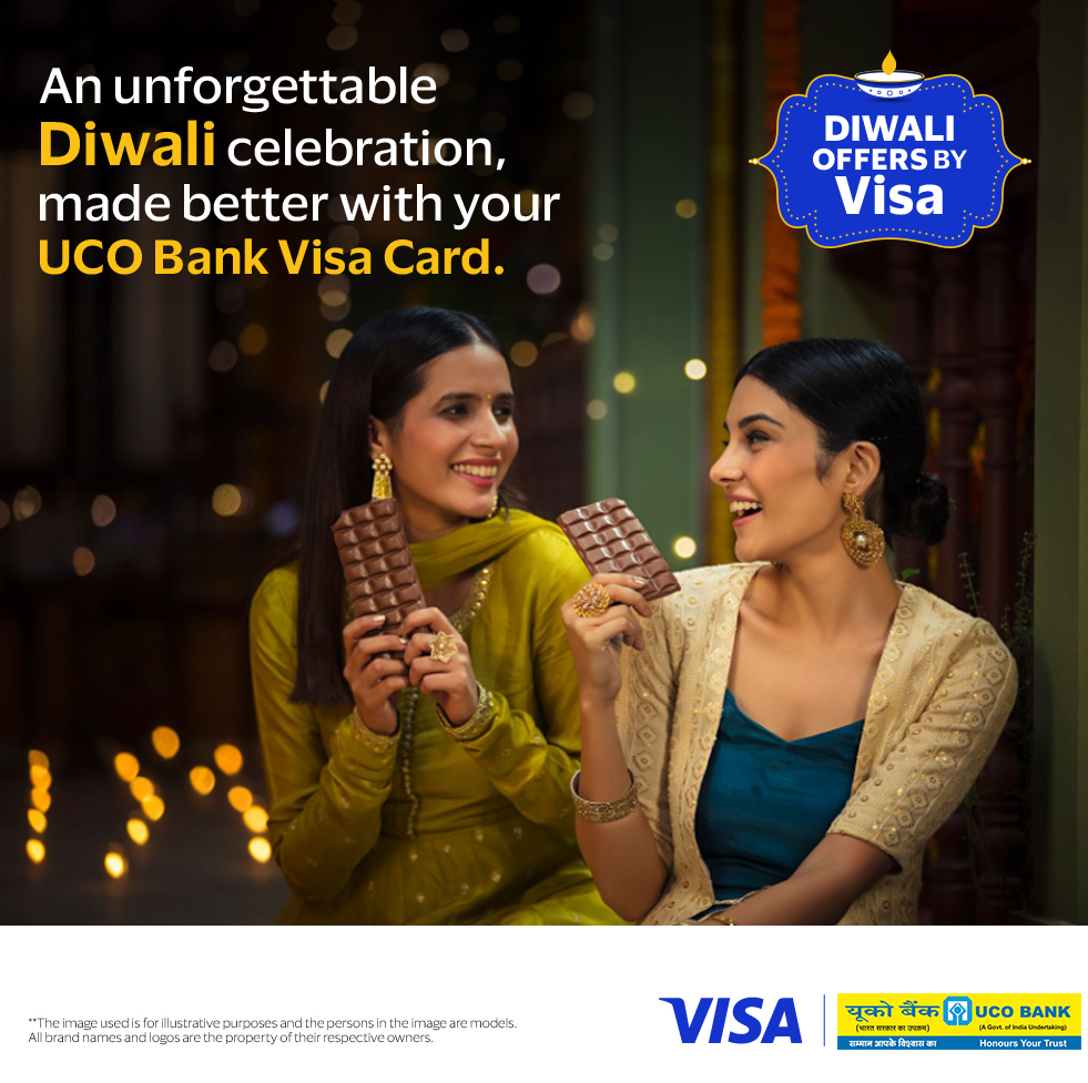 UCOBankOfficial's tweet photo. Enjoy upto 25% off on Diwali gifts &amp; more when you pay with your UCO Bank @Visa_IND Card. T&amp;C Apply. https://t.co/AOiDOUVCqn