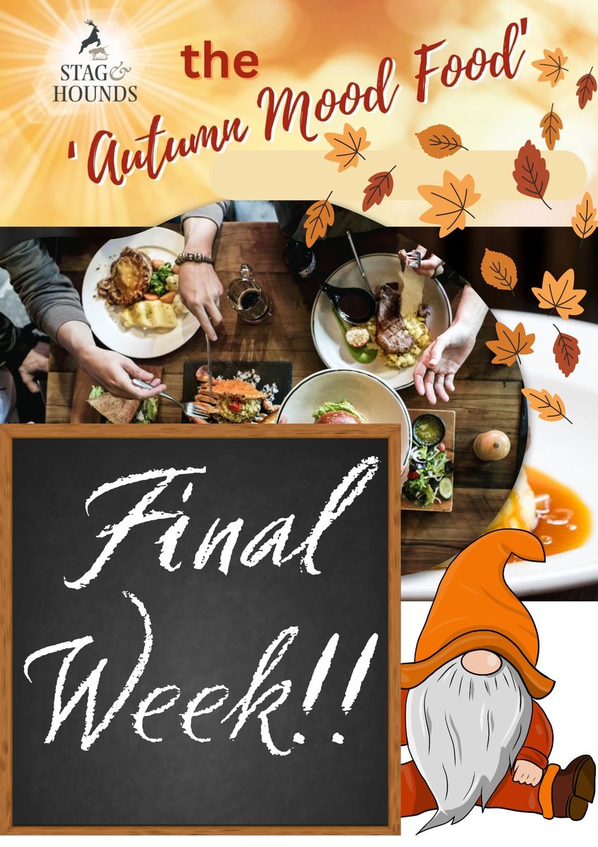 It's the final week of our 'Autumn Mood Food' menu before the big countdown to Christmas! Come and enjoy our pub classics for just £10! #finalweek #pubgrub #moodfoodmenu #bracknell #berkshire #binfield #pubclassics