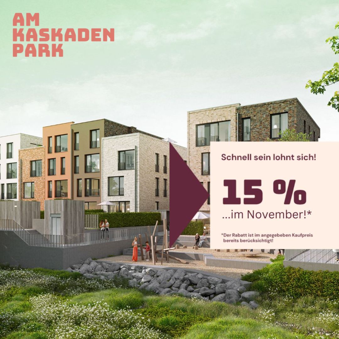 🌿🏡 In Hamburg Jenfeld werden Wohnträume wahr! Nur November: 15% Rabatt auf alle Eigentumswohnungen im Projekt "Am Kasakenpark".✨

Mehr Infos: bit.ly/3MFjOqy

#hamburg #amkaskadenpark #kaskadenpark #hamburgmeineperle #jenfeld #hamburgwatercycle #homebase #hit