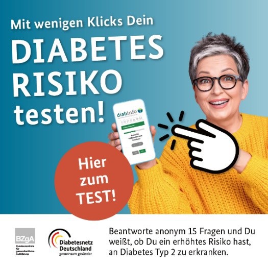 #Diabetes gehört zu den häufigsten nicht übertragbaren Erkrankungen in Deutschland. Ein gesunder Lebensstil senkt das Risiko, an #Typ2Diabetes zu erkranken. Testen Sie Ihr eigenes Risiko auf: tinyurl.com/3zwp6byb #WeltDiabetesTag