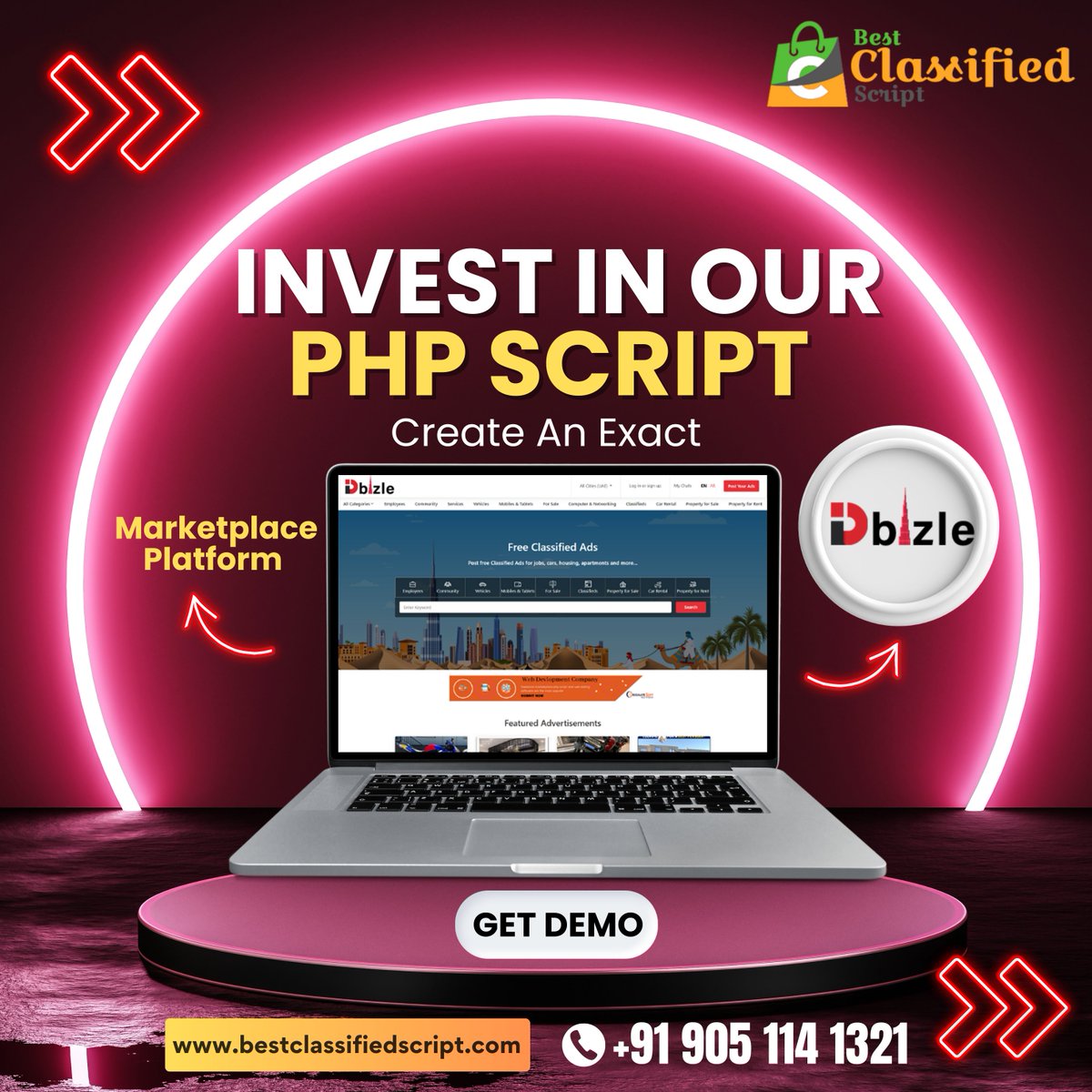 buyclassified's tweet image. Are you aware of the popular classified marketplace platform #Dubizzle?
Look no further as you can create a similar one within a few hours with our #PHPClassifiedsScript!
Need a DEMO? Visit our website Now!
☎️ +91 33 4001 6469/+91 90511 41321
🌐 bestclassifiedscript.com