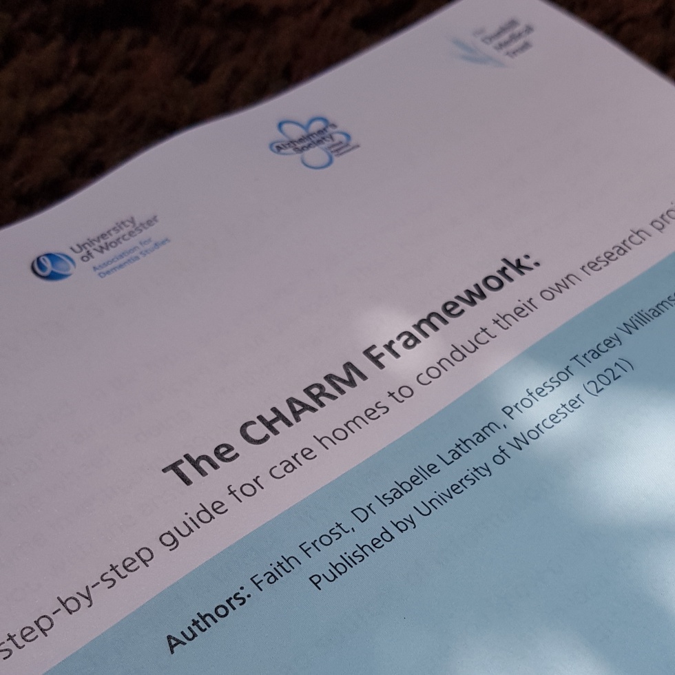 If you work in a care home and want to conduct a research project but don’t know where to start, take a look at our CHARM Framework Manual adsdementiablog.wordpress.com/charm/charm-se… Lots of advice taking you step-by-step through the research process.