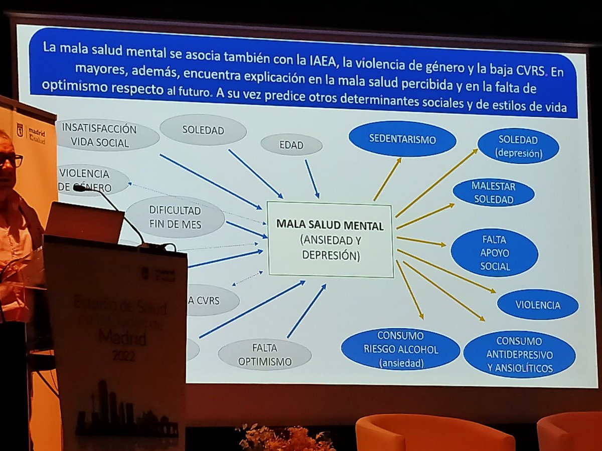 En la ciudad de Madrid el riesgo de tener una mala Salud Mental (ansiedad y depresión) afecta a 1 de cada 3 habitantes y especialmente a mujeres.
La mala Salud Mental es consecuencia y causa de múltiples problemáticas sociales y de salud