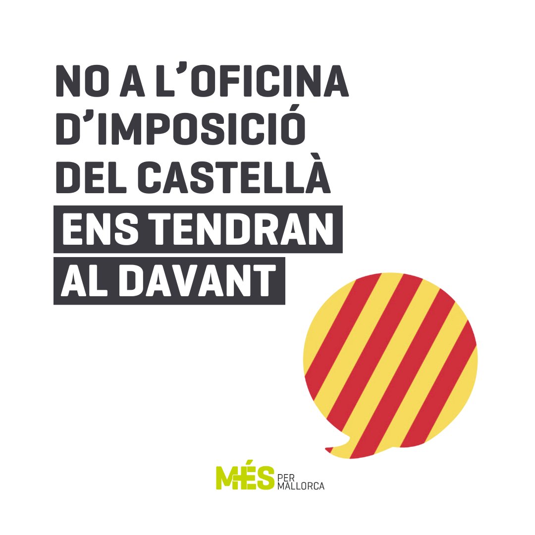 Les prioritats i decisions de <a href="/MargaProhens/">Marga Prohens</a>:
 
❌Eliminar l'Oficina de Drets Lingüístics, administrada per funcionaris amb una inversió de 100.000 € 
✅Tirar endavant l'Oficina política d'Imposició del Castellà de VOX amb un pressupost de 750.000 €

ℹ️mespermallorca.cat/noticies/mes-c…