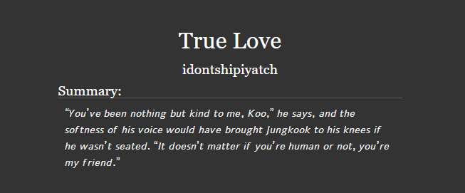 btsangstfest's tweet photo. #ProMonday ✬‧₊˚ ²⁴
╰─▸ #jinkook ❝True Love❞ by @idontshipiyatch
completed┊mature┊3.3k
✩ fantasy au, human ksj, non-human jjk, temporary character death, heavy angst with a happy ending
https://t.co/QcmvVguIBl https://t.co/IlluP7nbmh