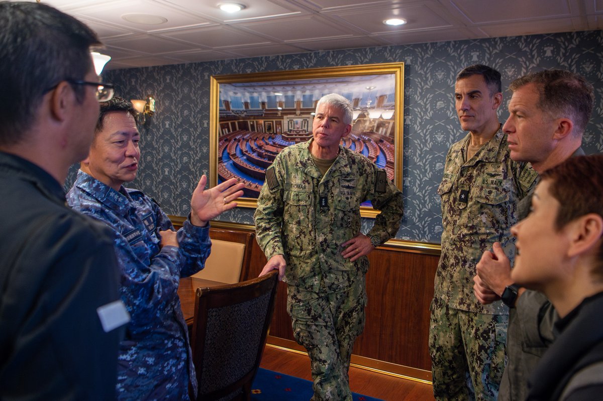 Senior leaders from Canada, Australia, Japan and U.S. navies visit the Nimitz-class aircraft carrier USS Carl Vinson (CVN 70) during Annual Exercise (ANNUALEX) 2023.

#USNavy | #AlliesAndPartners