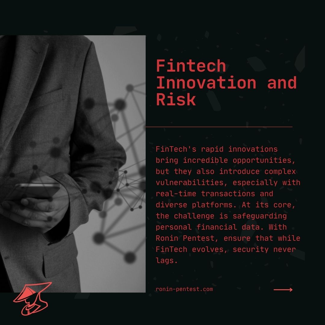 As FinTech reshapes finance, it's faced with unique security challenges. Every digital advancement needs a security counterpart. 💡🛡️ #FinTechChallenges #SecureTheFuture #SecureYourBusiness #CyberSafeEnterprise #VulnerabilityManagement  #RoninPentest #defenseindepth #fintech #b2