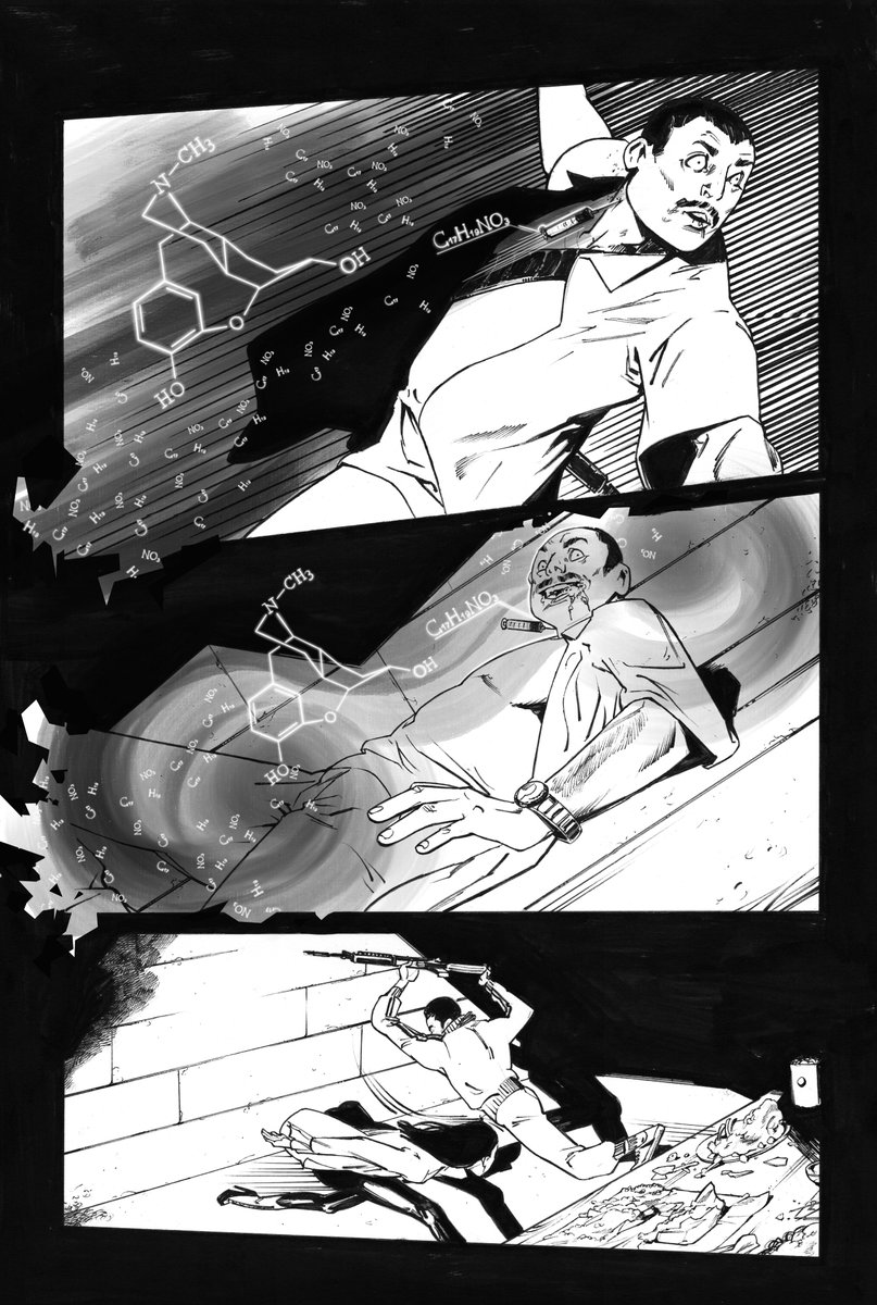 Page from The Addiction#1 Written By David Quinn and Vincent Zurzolo Inks on paper #comics #comicbooks #indiecomics