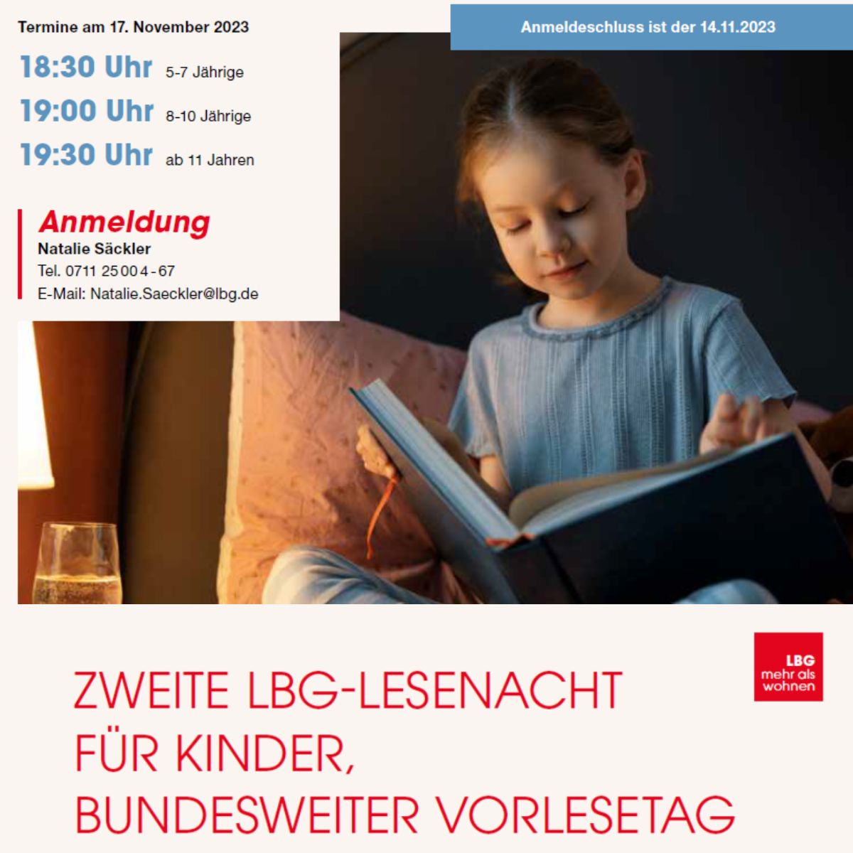 vbw_online's tweet photo. Digitale Lesenacht für Kinder am 17. Nov. - Die LBG Landes-Bau-Genossenschaft Württemberg eG bietet live gemeinsam mit Osiander und RavensBuch spannende Geschichten zum bundesweiten #Vorlesetag. Anmeldung https://t.co/UZ92zsTQhT 
#Wohnungswirtschaft #MehralsWohnen #Genossenschaft https://t.co/8gakju21mS