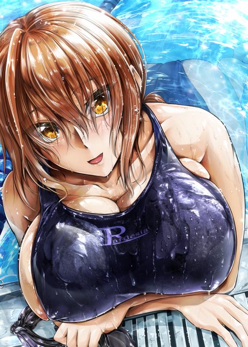 夏コミ新刊『スイミングらいふ～総集編～』表紙の競泳水着 