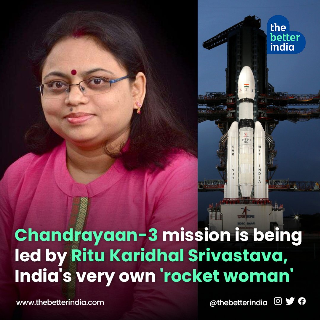 thebetterindia's tweet photo. Ritu Karidhal, known as the “Rocket Woman of India,” is a senior #scientist at the Indian Space Research Organisation (ISRO). 

#chandrayaan3 #rocketwomanofindia #NASA #ISRO https://t.co/kdfIg3ilVo
