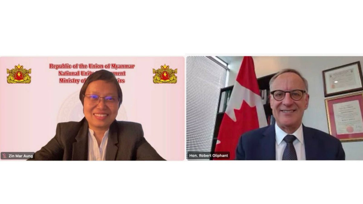 Had a great meeting with Parliamentary Secretary Oliphant and discussed areas in which 🇨🇦 and <a href="/NUGMyanmar/">National Unity Government Myanmar</a> can cooperate to establish a democratic, inclusive and peaceful Myanmar. Together we're determined to hold those who've committed serious human rights violations accountable.
