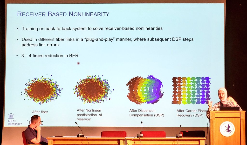 Sarah Masaad is giving an overview of the work in <a href="/PhotonicsUGent/">Photonics UGent</a>  on photonic reservoir computing for telecom applications at the 2nd workshop on neuromorphic photonics and Applications, held in the wonderful city of Athens. rncp.eu/workshop