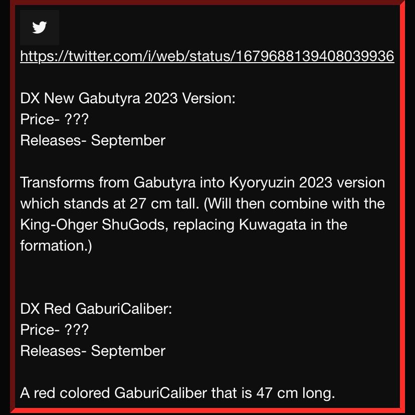 TLSavage6's tweet photo. #KingOhger #Sentai2023 #KamenRiderGotchard #KamenRider2023
King-Ohger Quarter 4 confirmed + a sketch of Gotchard's Wrench gun/sword in gun mode https://t.co/07E2hFhtwK