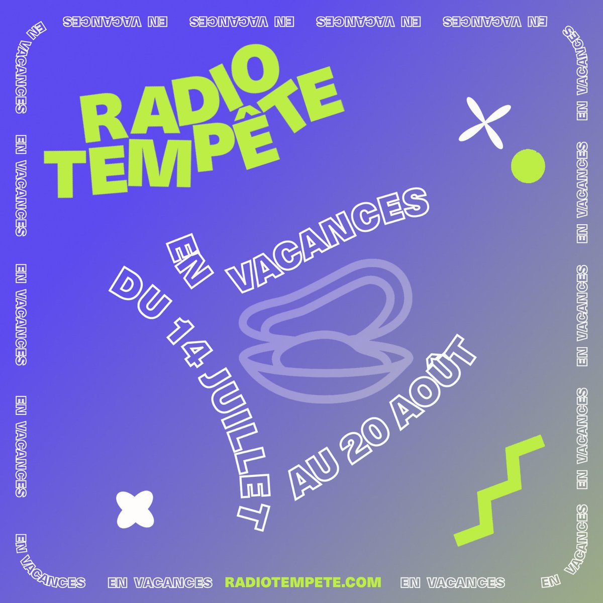 Radio Tempête (@radiotempete) on Twitter photo 🐚❤️🔥 C'est l'heure de la pause estivale pour ta webradio préférée ✨
Tu pourras toujours nous écouter 24/24 7/7 mais c'est la magie de l'aléatoire qui viendra faire la programmation 🎧
100% plaisir et transition musicale de qualité sur radiotempete.com ✨ 🐚❤️🔥 C'est l'heure de la pause estivale pour ta webradio préférée ✨
Tu pourras toujours nous écouter 24/24 7/7 mais c'est la magie de l'aléatoire qui viendra faire la programmation 🎧
100% plaisir et transition musicale de qualité sur radiotempete.com ✨